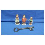 Goebel Child Figurines & Brass Key