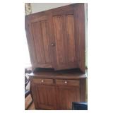 Anitque Hutch Cabinet-solid wood, 2 pcs