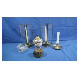 Glass & Brass Candle Holders