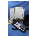 Folding Vanity Mirror, Schoolhouse Bookends, CD