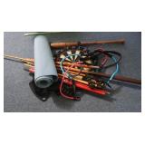 Pool Cues, Baseball Bat, Dart Board, Mat