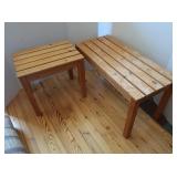 2 Wooden Tables 31x14x17" & 19x14x17"