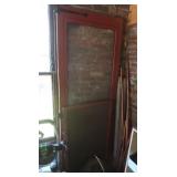 Antique Screen Door w/Wooden Frame & Window