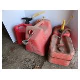 Plastic & 1 Metal Gas Cans-various sizes