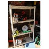 Shelves small wooden 30x9x35"H, tall Plastic