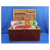 Antique Picnic Set in Rattan Box