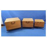 2 Decorative Wooden Boxes w/Stands
