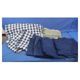 Navy Checked Comforter & Bed Linens