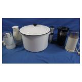 Lg White Stock Pot, Food Chopper, Coffee Grinder