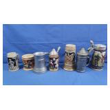 Pewter & Ceramic Beer Steins-7 total
