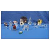 Asst small Glass Figurines, Eggs