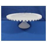 White Hobnail Milk Glass Cake Platter