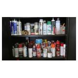 Top 2 Shelves-Plumbers Caulk, Spray Paints & more