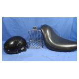 Harley Davidson Rack, Le Pera Gel Seat, HD Helmet