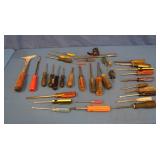Numerous Screwdrivers, small Square, Scraper