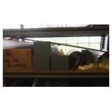 Shelf Lot- C Clamp, Nails, Plumbing Supplies,