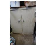 Metal Cabinet w/Wood Top 43Hx36Wx18"D