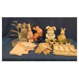 Easter Egg Holder, Towels, Bunny Statues
