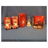 Santa Plates, Candles, Hurricane Lamp