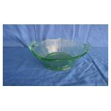 Green Glass Decorative Bowl-3"Hx9" Dia