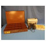 Metal Lunch Box, Binoculars, Divided Case