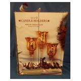 Crackle Glass Candleholders