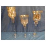 Crackle Glass Candleholders