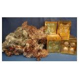 Glass Balls, Silver & Gold Tinsel