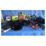 Halloween Spiders, Web, Bats, Styrofoam Decorated