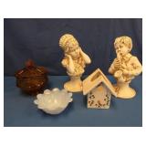 Resin Boy Bust & Girl Bust (U Kendrich), Amber