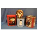 Large Christmas Popcorn Tins