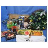 Wreath, Flour Sack Towels, Febreze