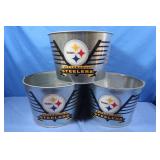 Galvanized Drink Buckets, Steelers