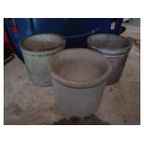 3 Small Crocks (1 cracked)