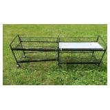 Metal Display Shelves on Wheels 57x12x19"