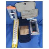 Outdoor Thermometers, Flashlight, Blanket
