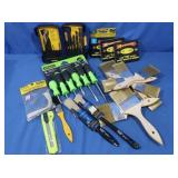 Paint Brushes, Staples, Screwdrivers