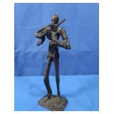 Modern Cast Metal Sculpture "Trombone Player"