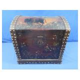 Painted Wooden Chest w/Brass Nail Accents