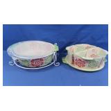 Temptations Serving Bowl, Dip Set w/Lids-Winter
