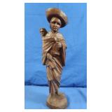 Carved Wood Peasant Woman & Child