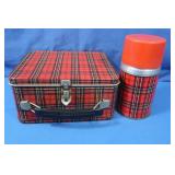 Vintage Plaid Lunch Box w/Thermos