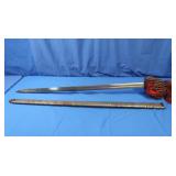 Vintage Brass Basket Hilt Sword (marked India)