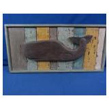 Wooden Framed Whale Art
