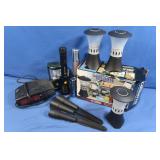 2 Lanterns, Flashlights, Clock Radio