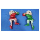 2 NIB Ceramic Christmas Elves