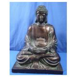 Plastic Molded Metal Look Meditating Figure
