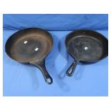 Cast Iron Pan 10" & Enamel Pan 12"