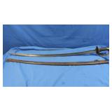 Antique Curved Blade Sword French Engraving Feb