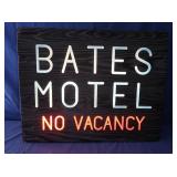 Bates Motel Lit Plastic Sign 26x21x7" (works)
